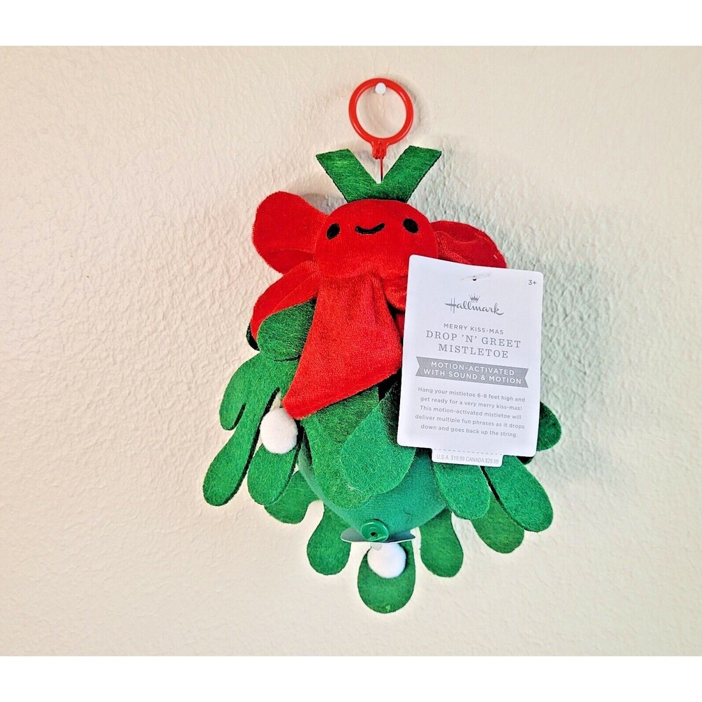 NEW Hallmark Talking Mistletoe MERRY KISS MAS Drop N GREET Sound & Motion Plush